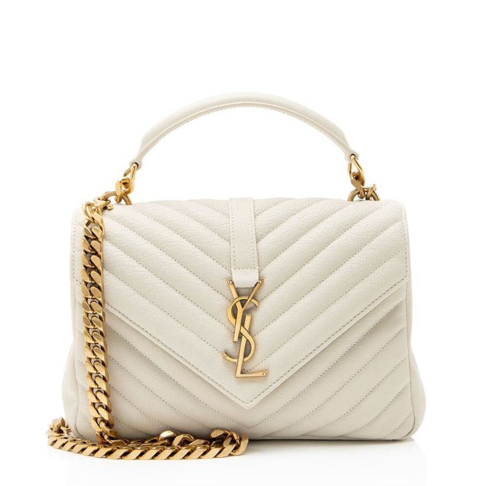 Saint Laurent Matelasse Calfskin Monogram College Medium Shoulder Bag